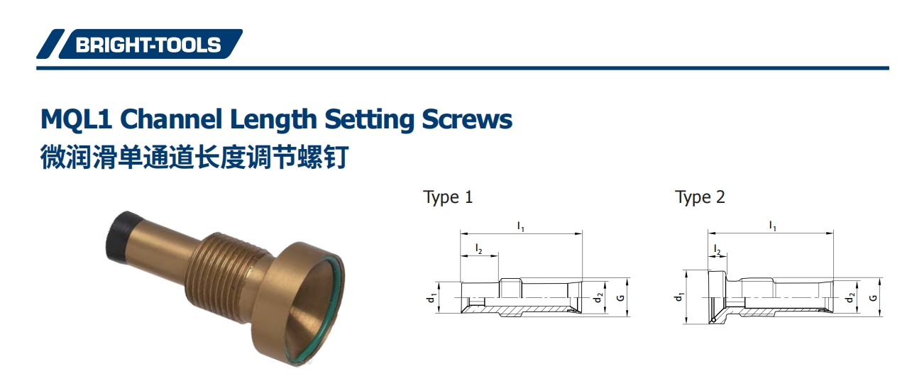 SPECIFICATION OF MQL1 Channel Length Setting Screws
