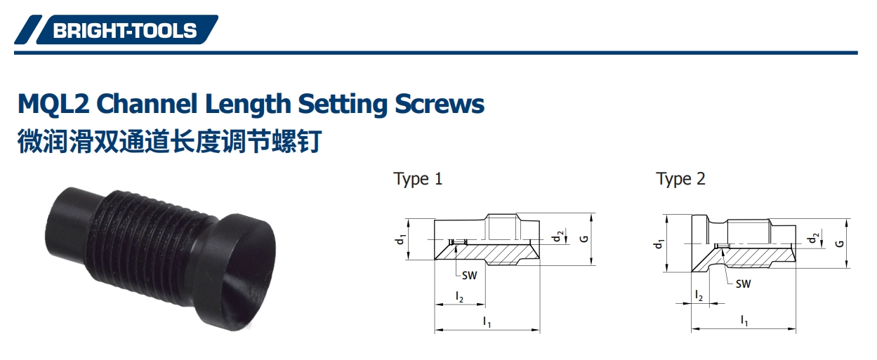 SPECIFICATION OF MQL2 Channel Length Setting Screws