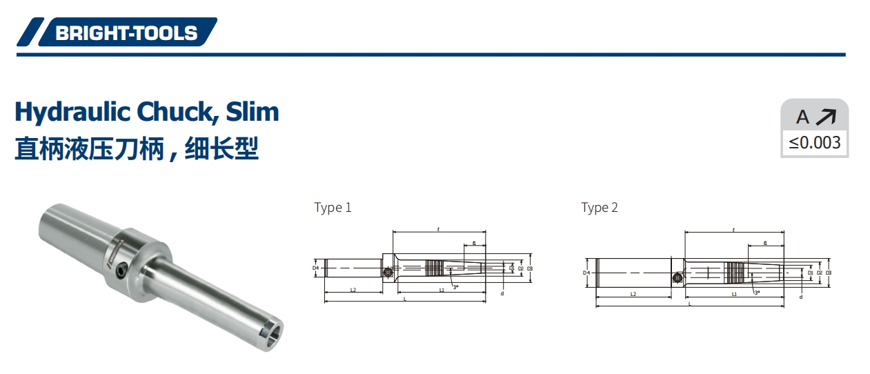 SPECIFICATION OF C Hydraulic Chuck, Slim