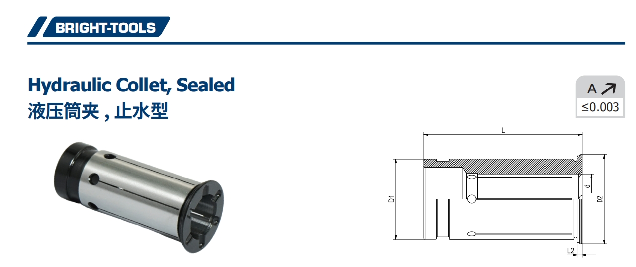 SPECIFICATION OF Hydraulic Collet, Sealed