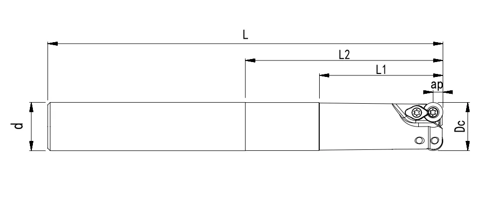 SPECIFICATION OF END MILLING CUTTER, ROUND INSERTS RP0802