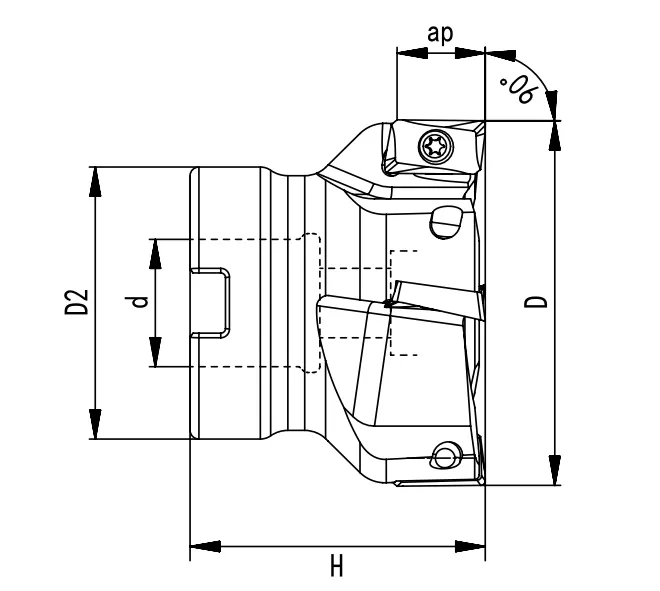 SPECIFICATION OF FACE MILLING CUTTER, AMPT INSERTS APMT1604